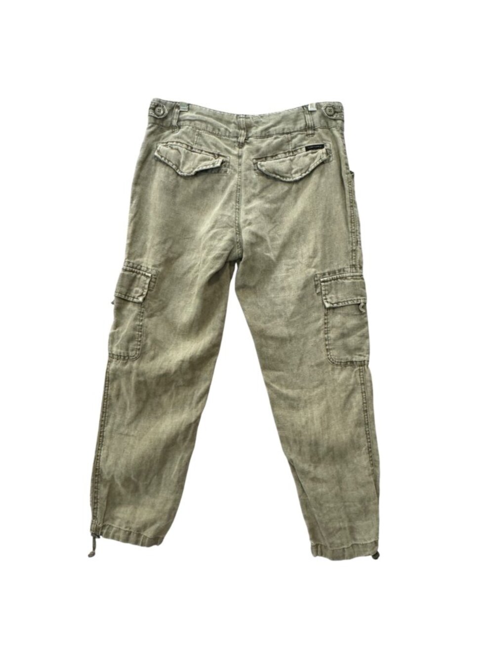 Sanctuary Terrain Crop Linen Size 26 Cargo Pants "Fatigue" Color Toggle Ankle - Picture 2 of 12
